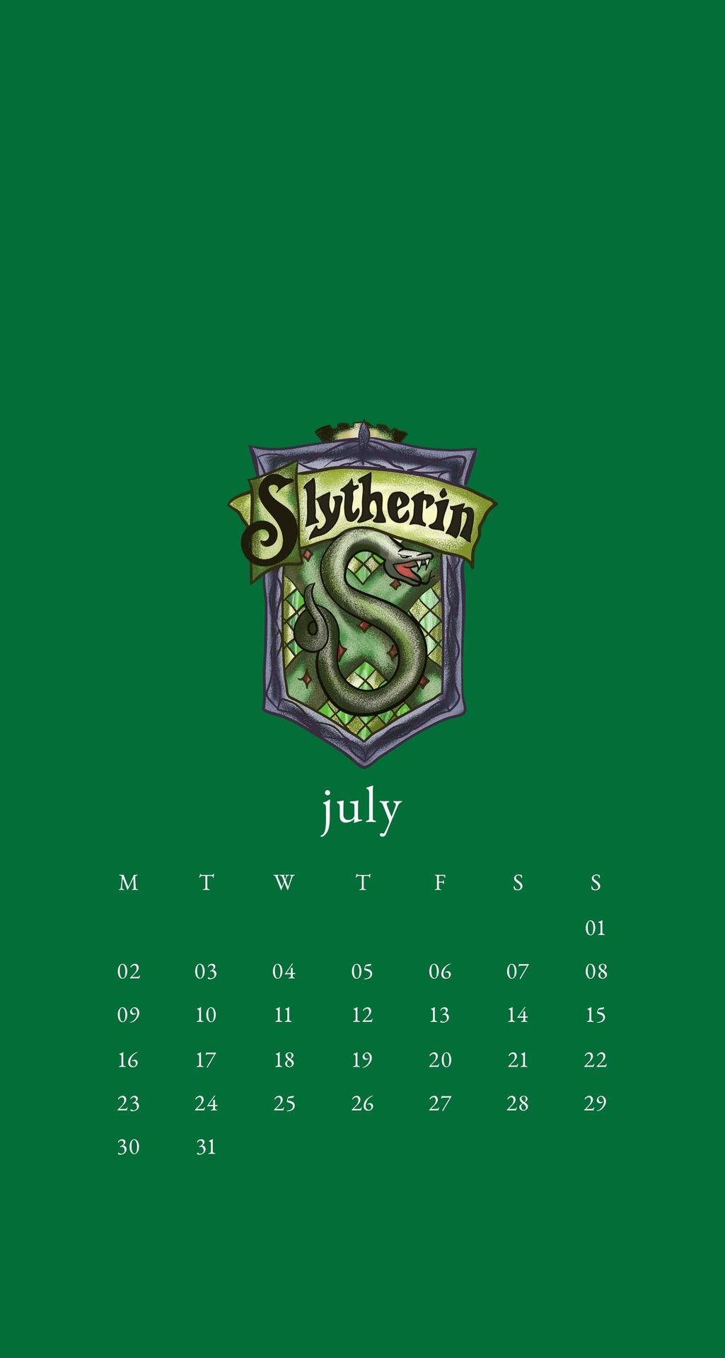 Slytherin Aesthetic Green Calendar Wallpaper