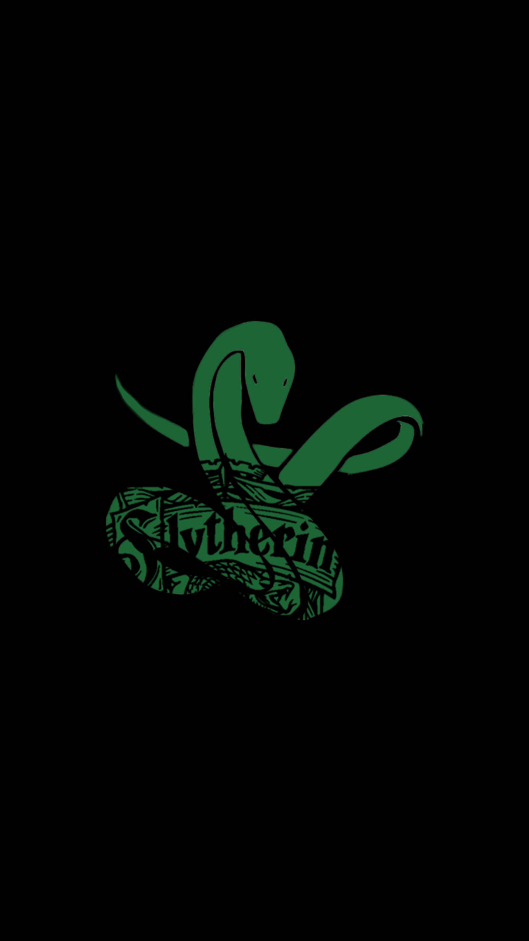Slytherin Aesthetic Monochromatic Green Snake Wallpaper