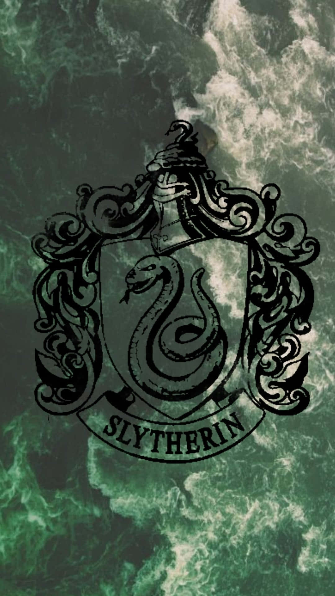 A mysterious and powerful aesthetic emanating from the depths of Slytherin House