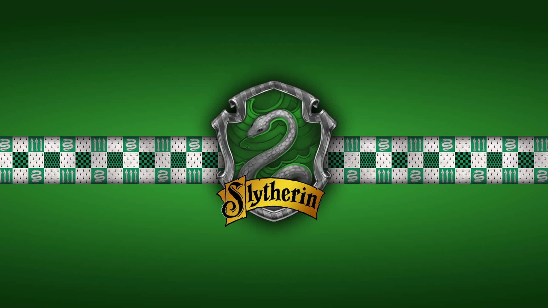 Denikoniske Grønne Og Sølv Farvekombination Fra Slytherin I Harry Potter Universet.