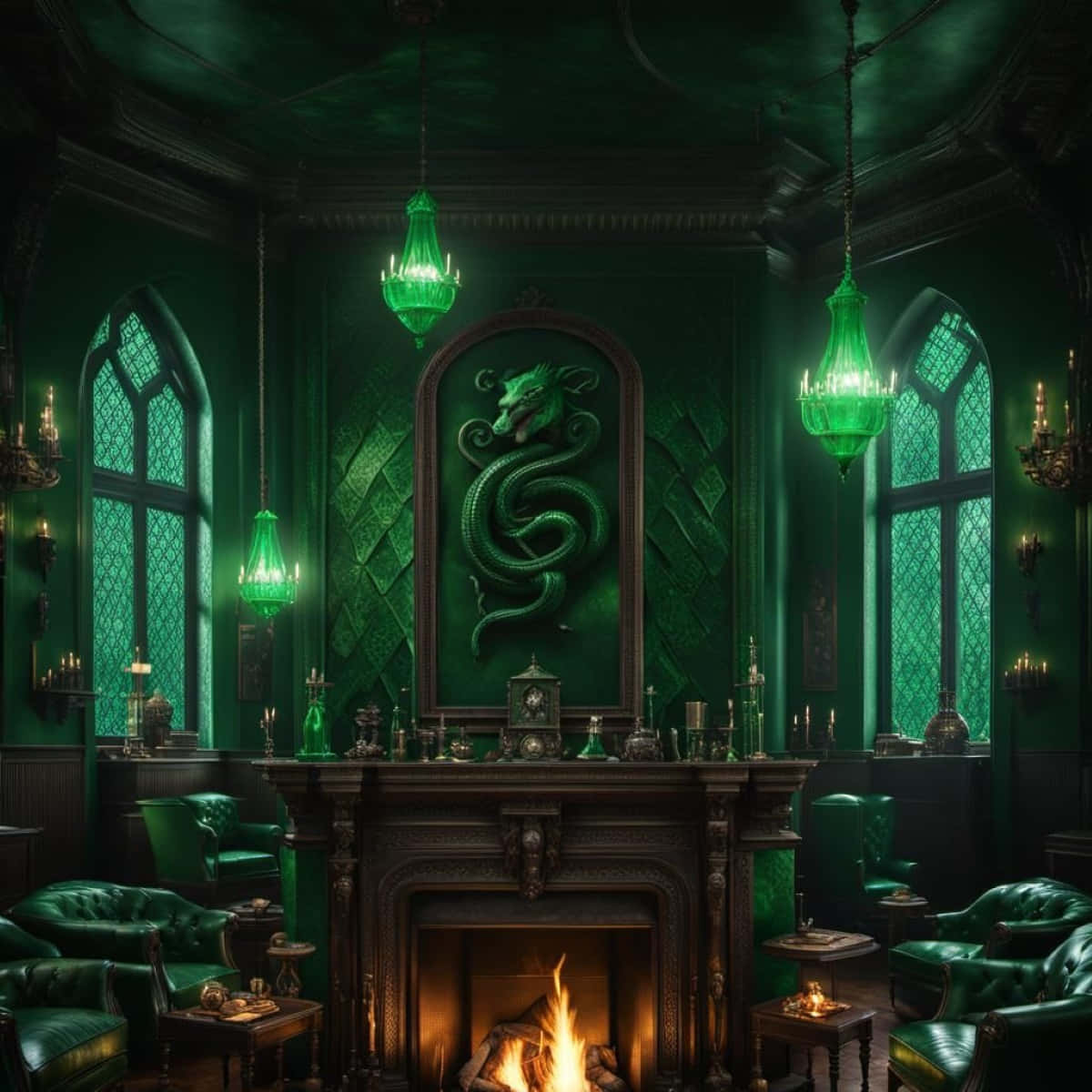 Salle Commune De Slytherin Harry Potter Fond d'écran