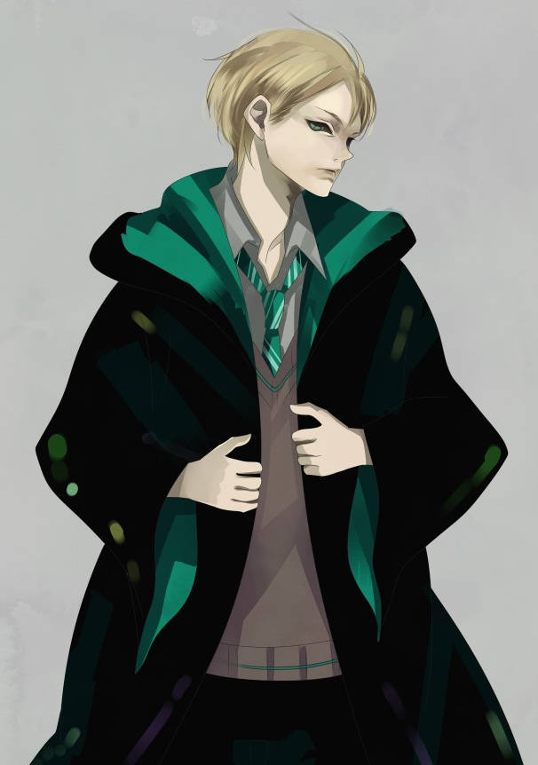 Slytherin Draco Malfoy Anime Art Wallpaper