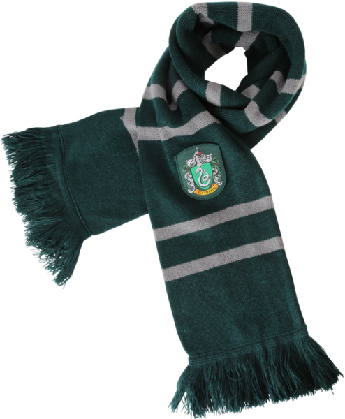 Slytherin House Scarfwith Crest PNG