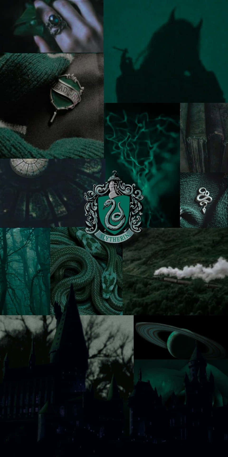 "Experience the power of the magical wizarding world with Slytherin Phone!" Wallpaper