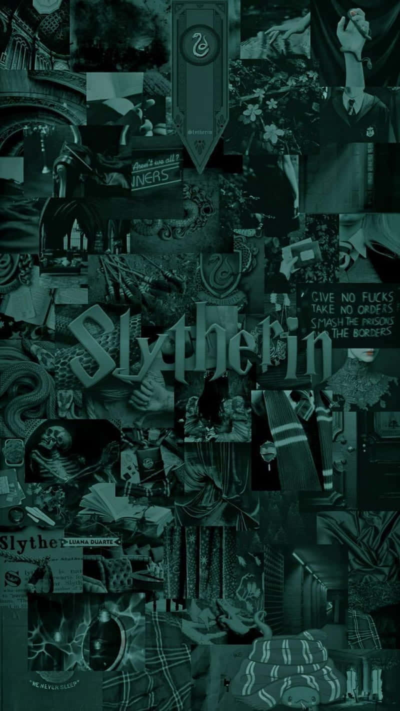Slipp din mørkere side løs med Slytherin Telefon Tapet. Wallpaper