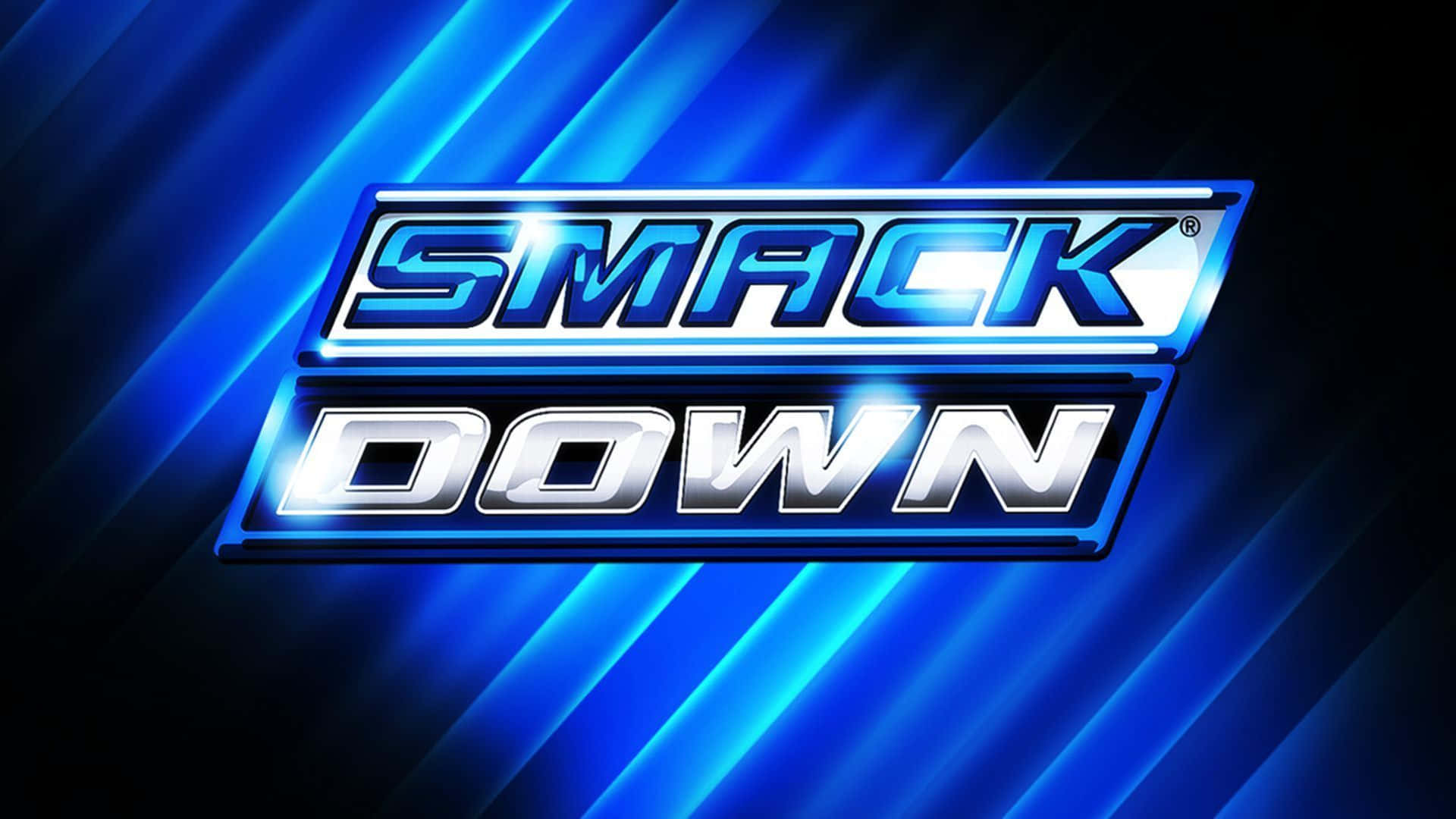 Wwe Smackdown logo på en blå baggrund Wallpaper