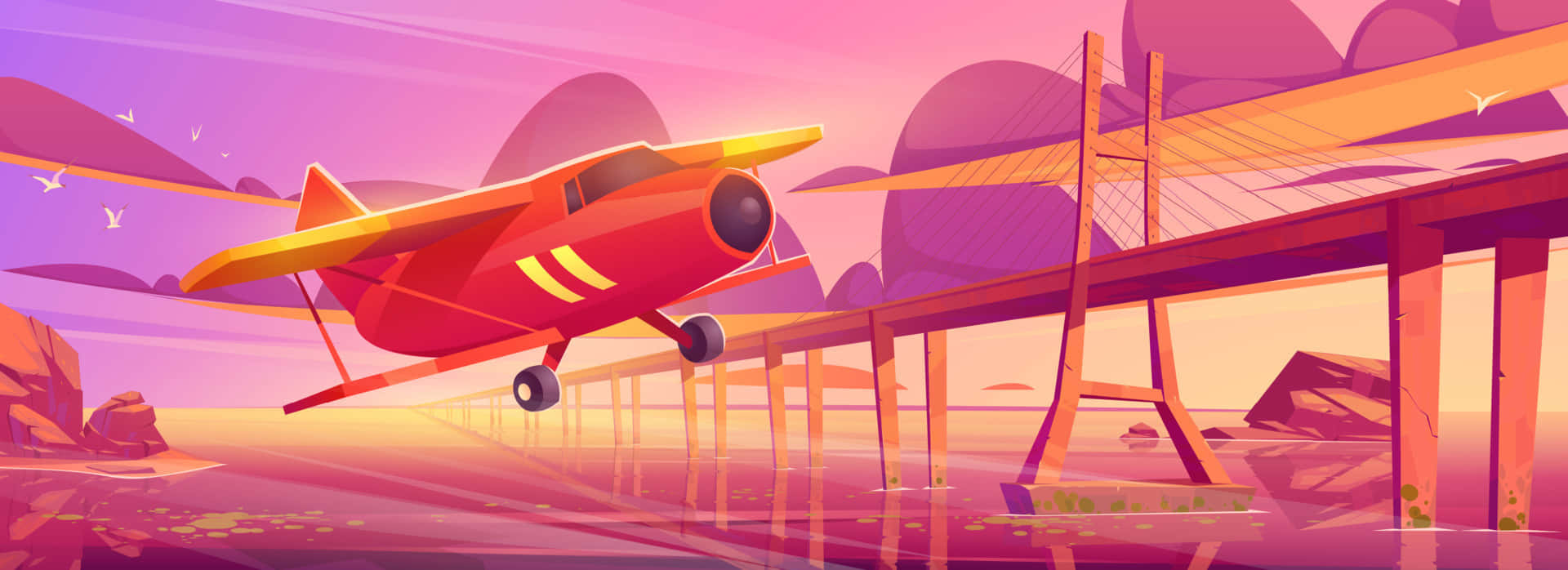 Litenflygplansvektorgrafik Wallpaper