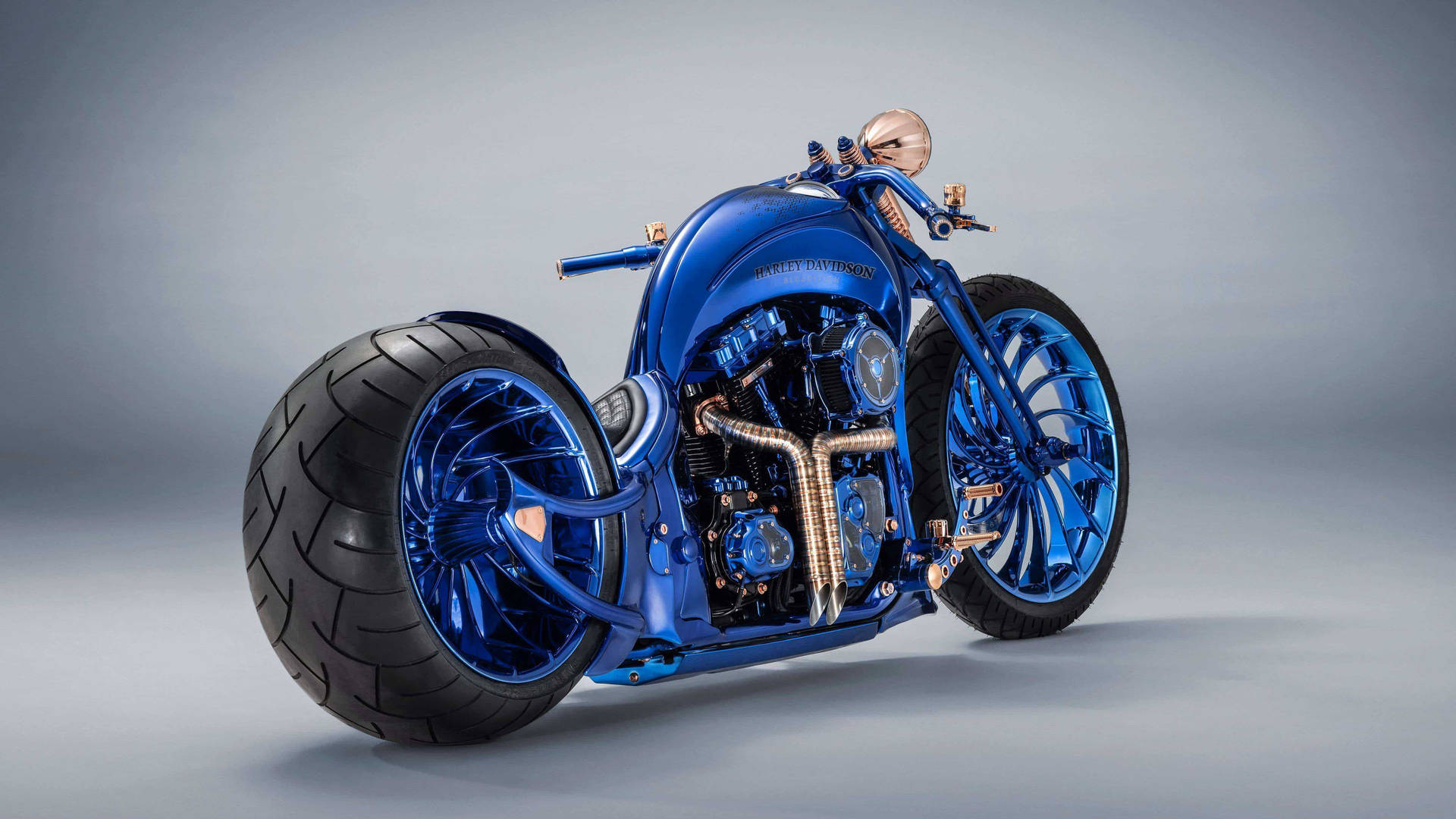 Litenblå Motorcykel Easy Rider. Wallpaper