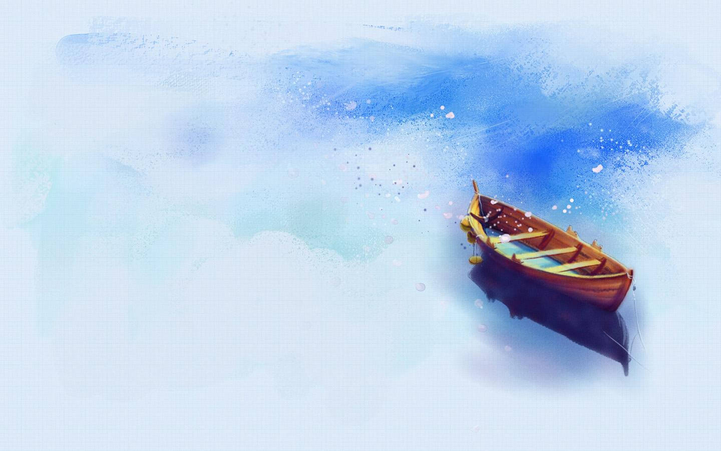 Small Boat Painting Desktop Wallpaper
