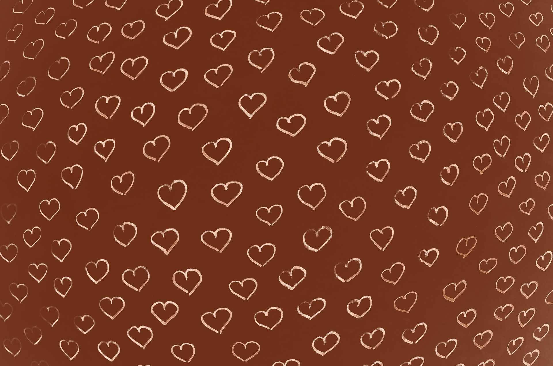 Small Brown Aesthetic Hearts Wallpaper