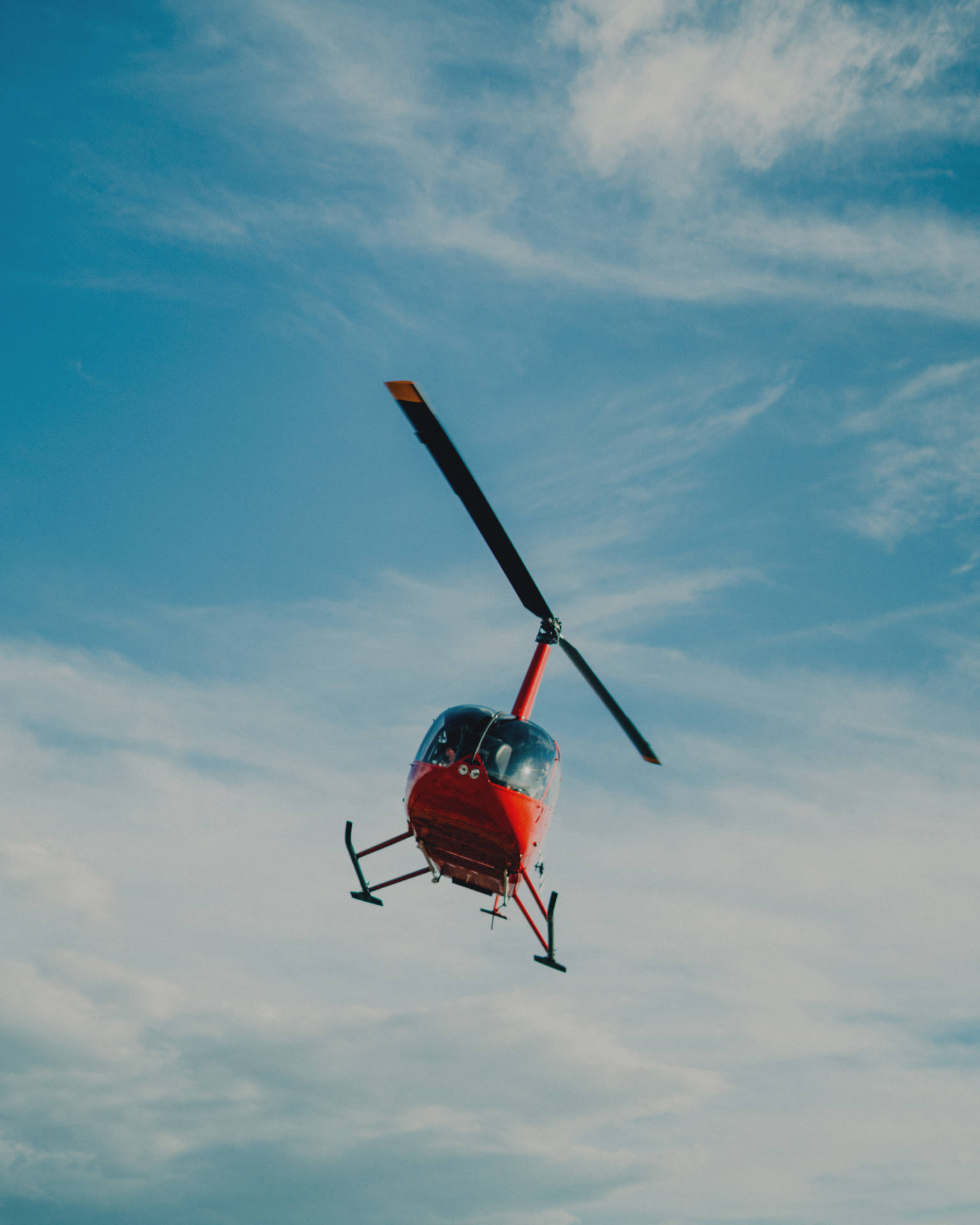 Small Orange Helicopter Wallpaper