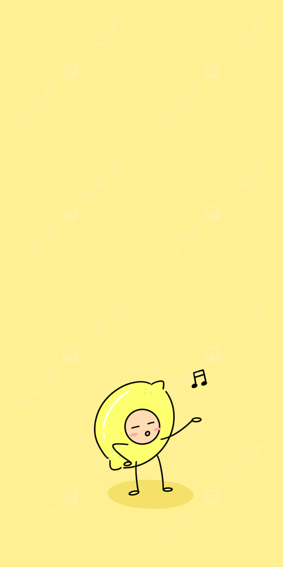 A Cartoon Character Is Dancing On A Yellow Background Wallpaper