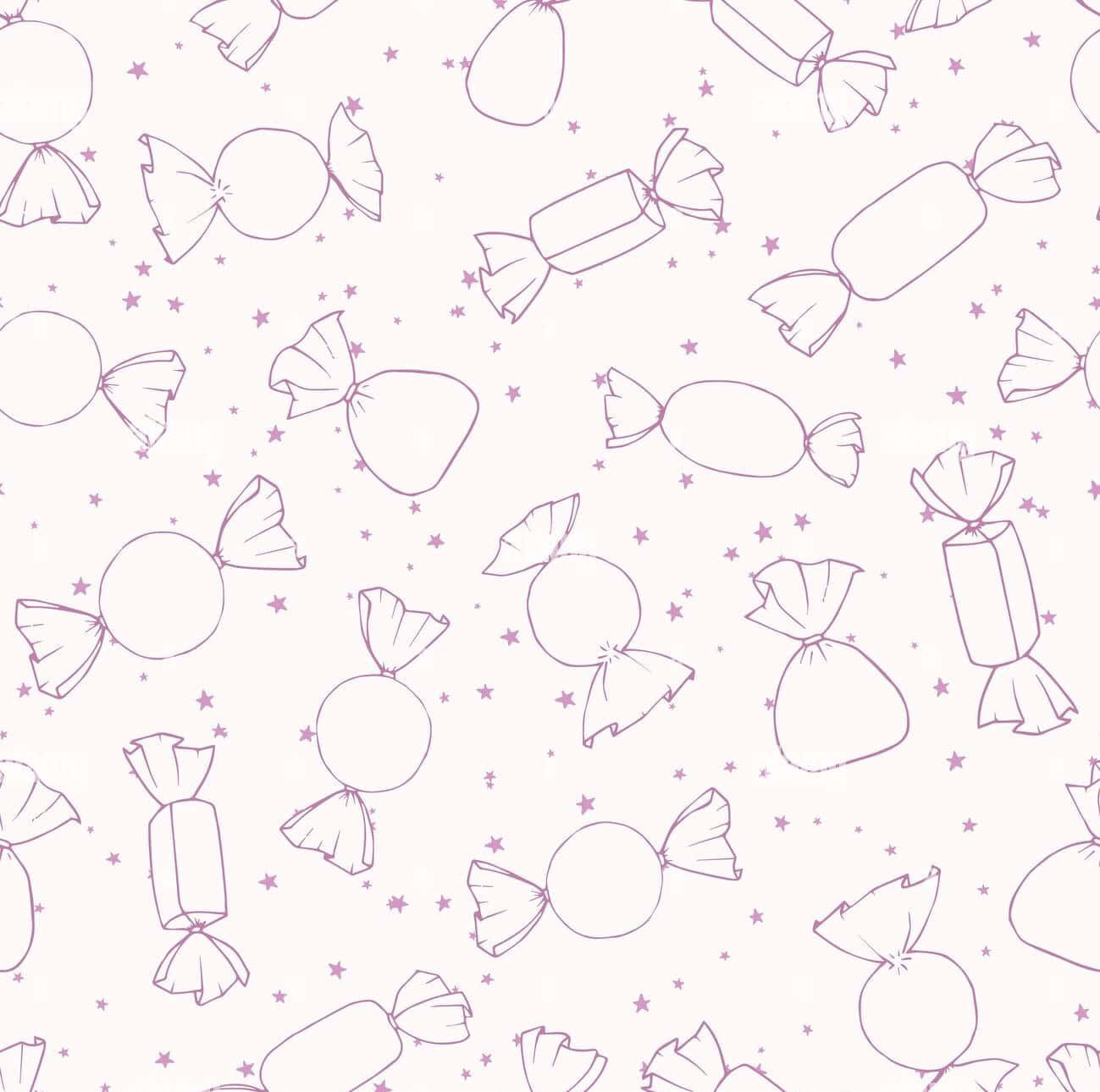 Small Stars Cute Candies Wallpaper