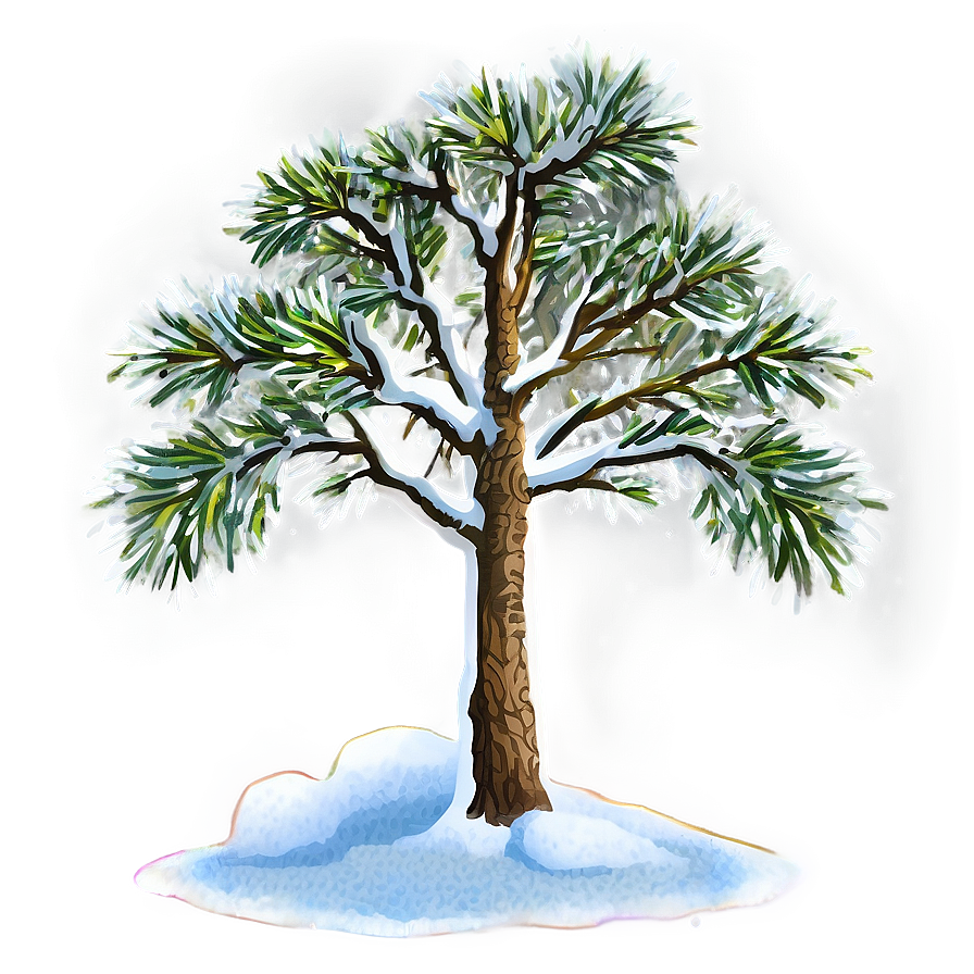 Small Tree In Snow Png 06132024 PNG