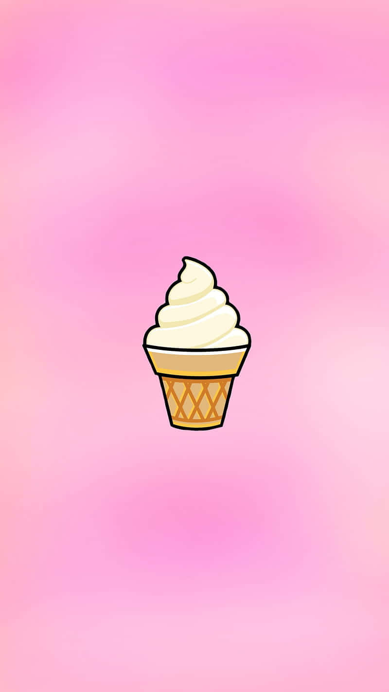 Small Vanilla Soft Serve Cute Ice Cream Wallpaper