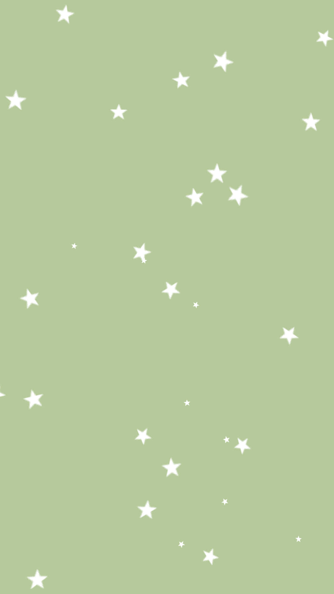 Pequeñasestrellas Blancas En Un Tono De Verde Salvia Estético. Fondo de pantalla