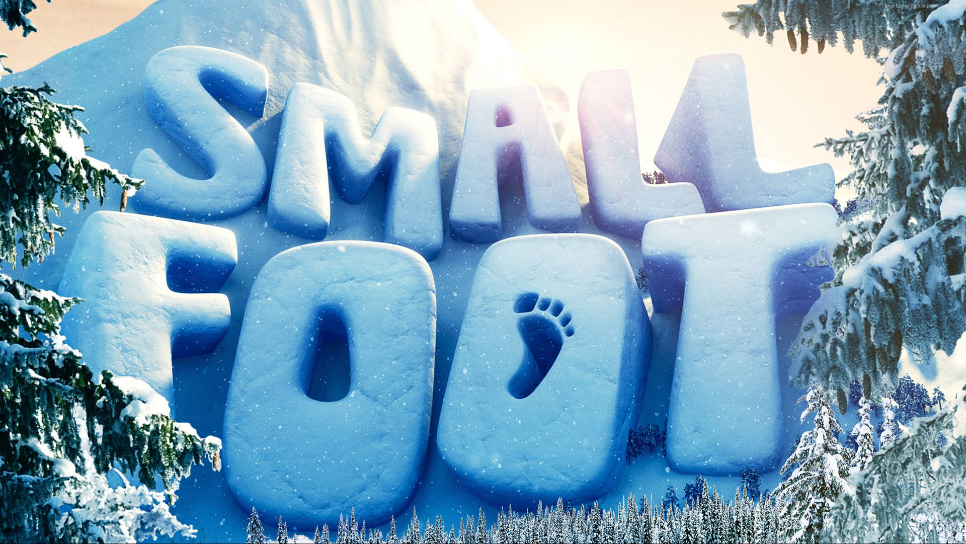 Smallfoot Sne Udskæring På Bjerget Wallpaper