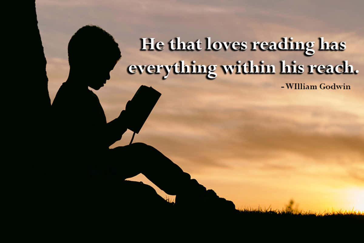 Smart Boy Reading Silhouette Picture