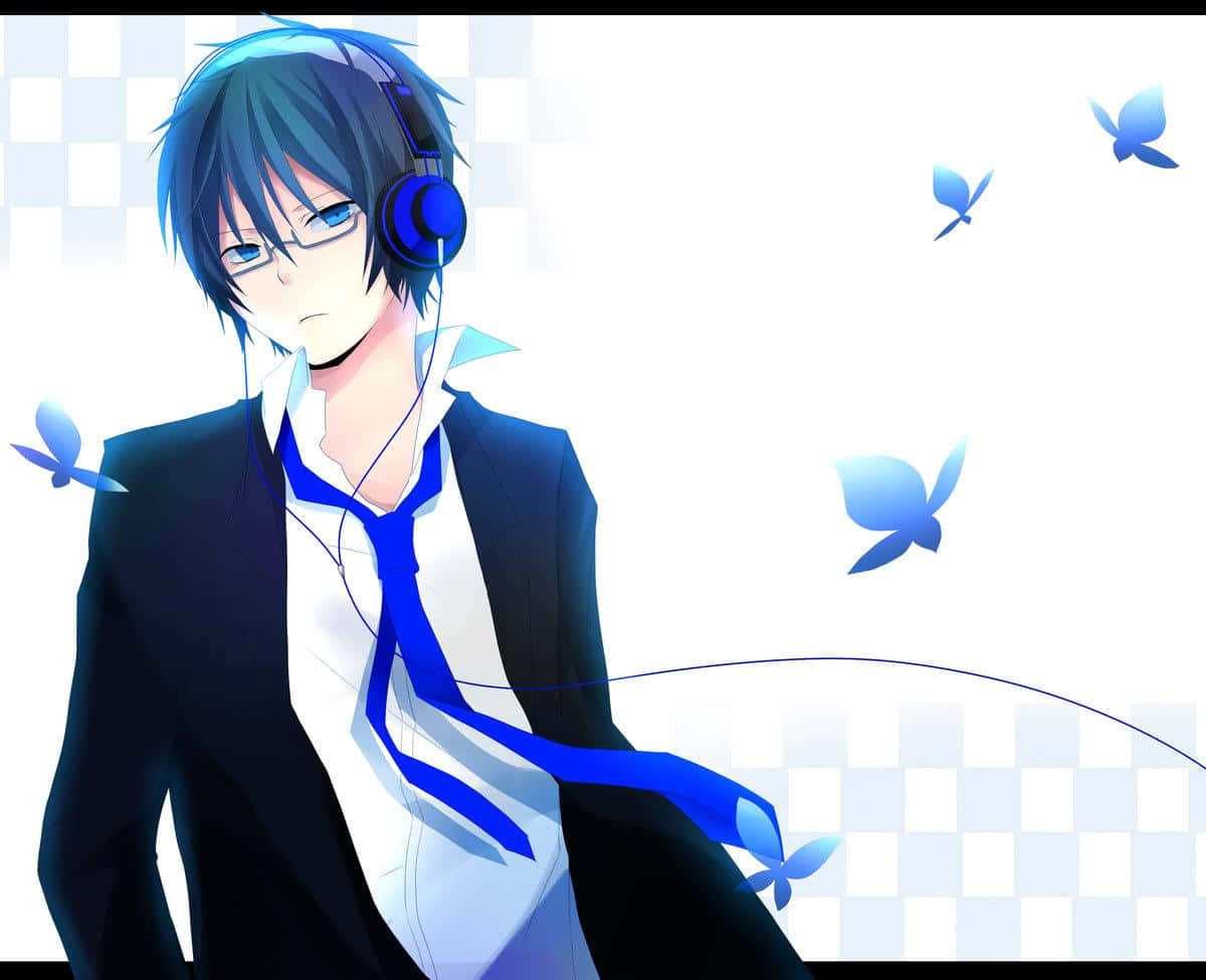 Smart Boy Anime With Headphones Picture