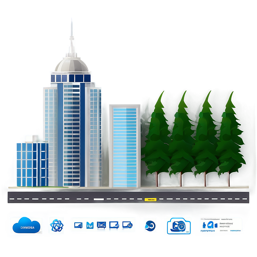 Smart City Technology Layout Png 35 PNG