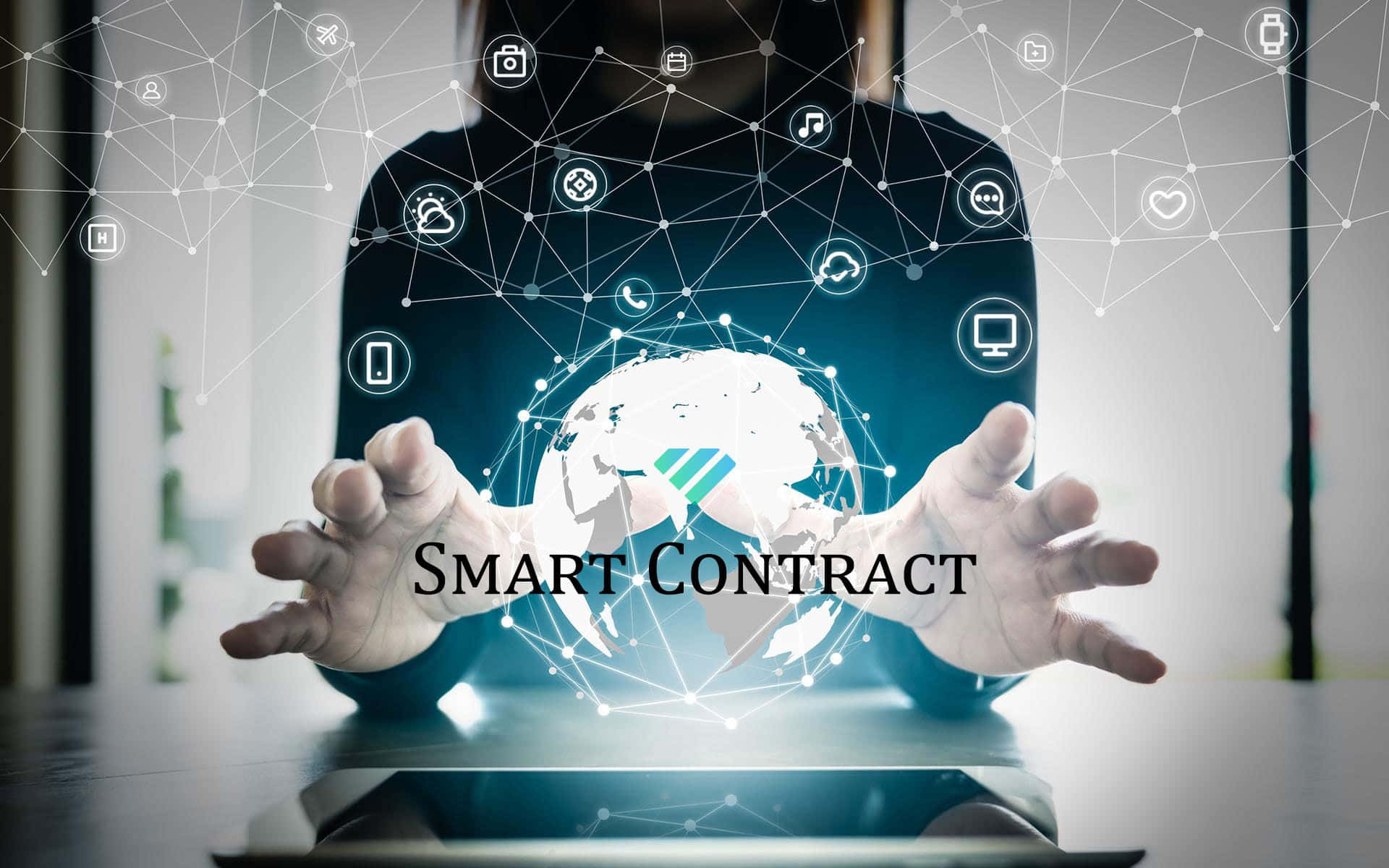 Smart Contract Icon Illustration Wallpaper