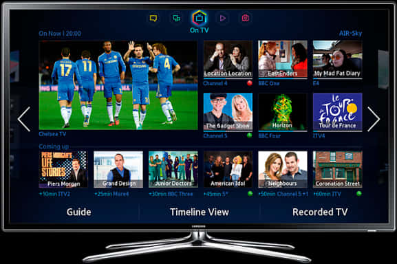 Smart L E D T V Displaying Content Guide PNG
