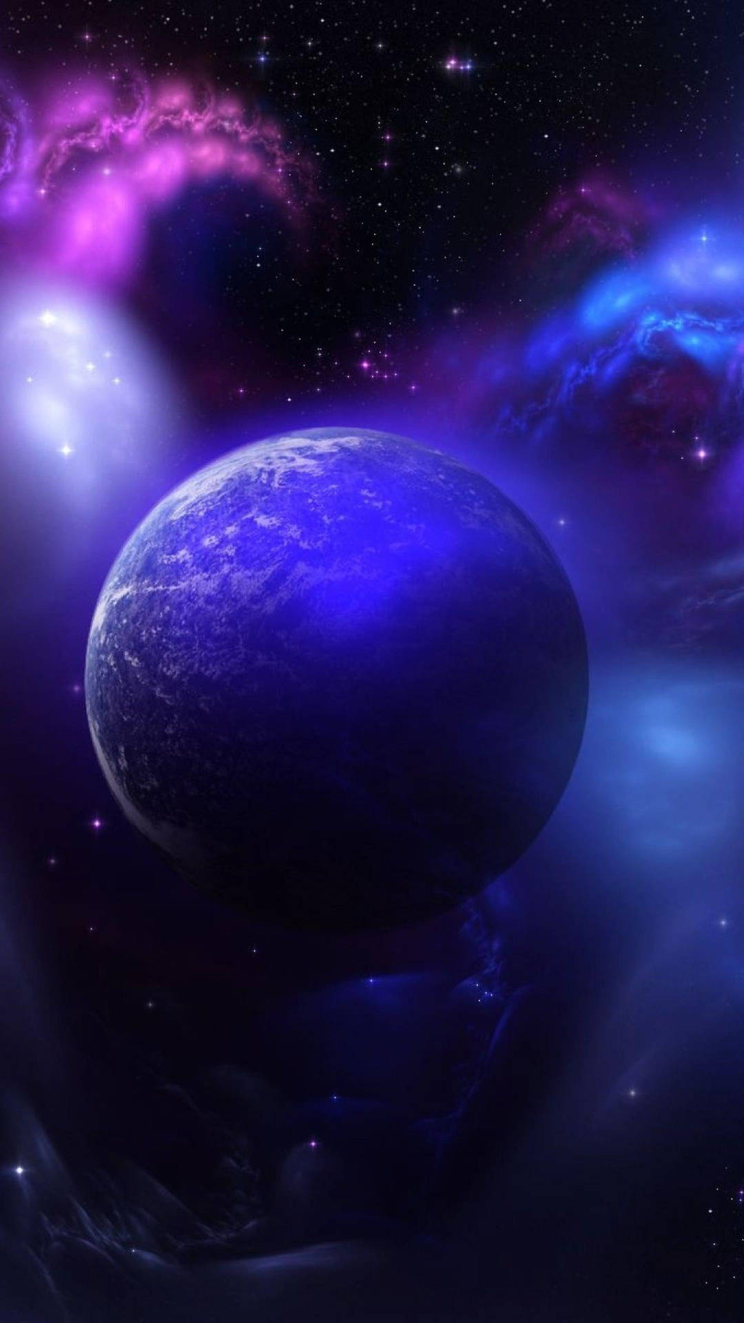 Smart Phone Space Blue Purple Planet Wallpaper