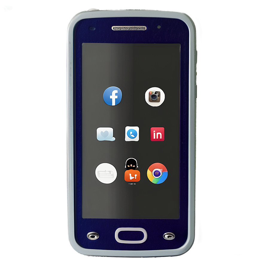 Smart Phone With Social Media Apps Png Yjm PNG
