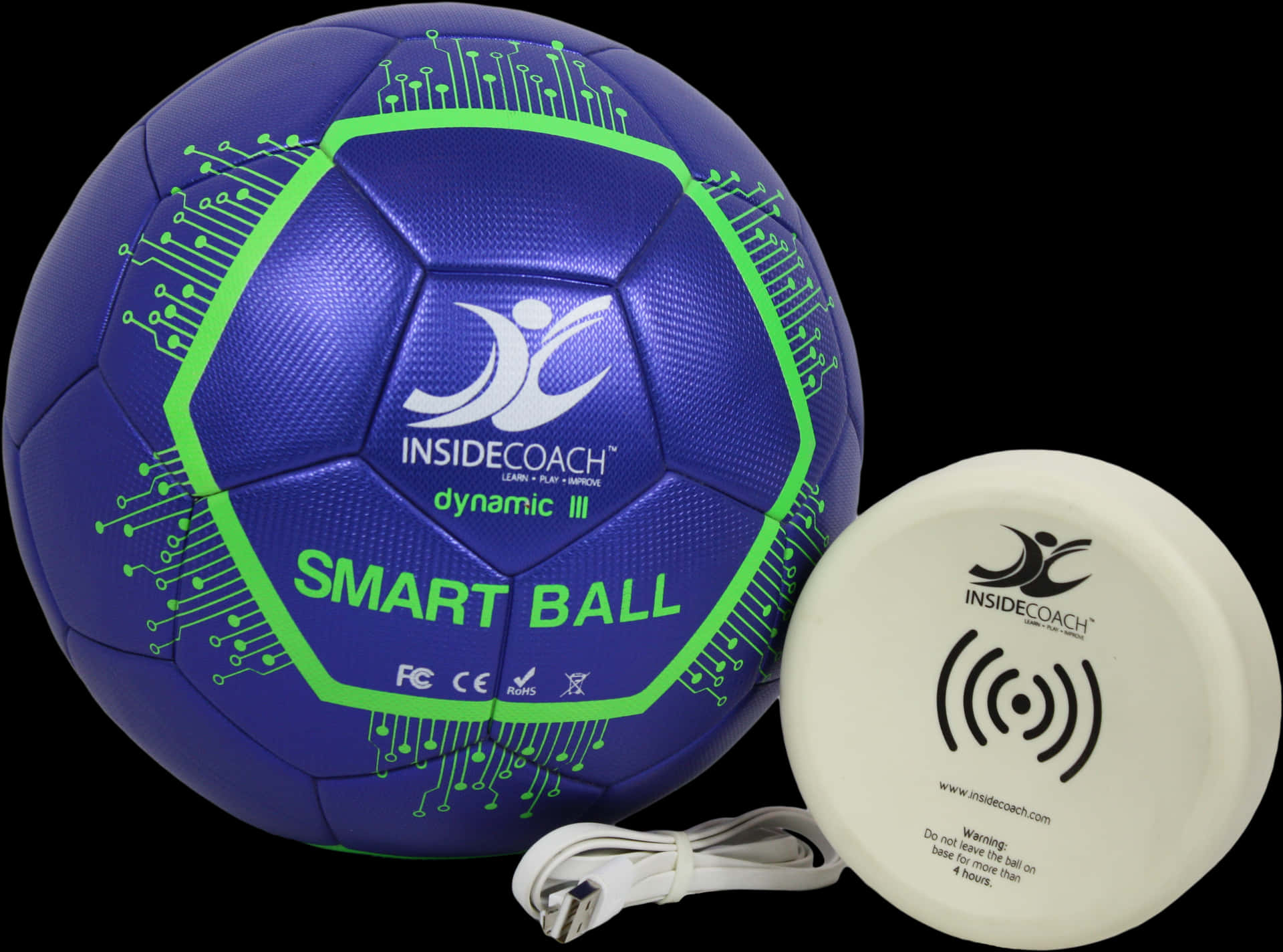 Smart Soccer Ballwith Charging Disc PNG