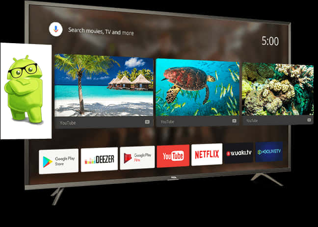 Smart T V Android Interface Display PNG