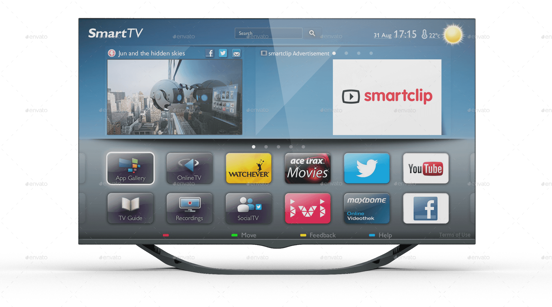 Smart T V Interface Display PNG