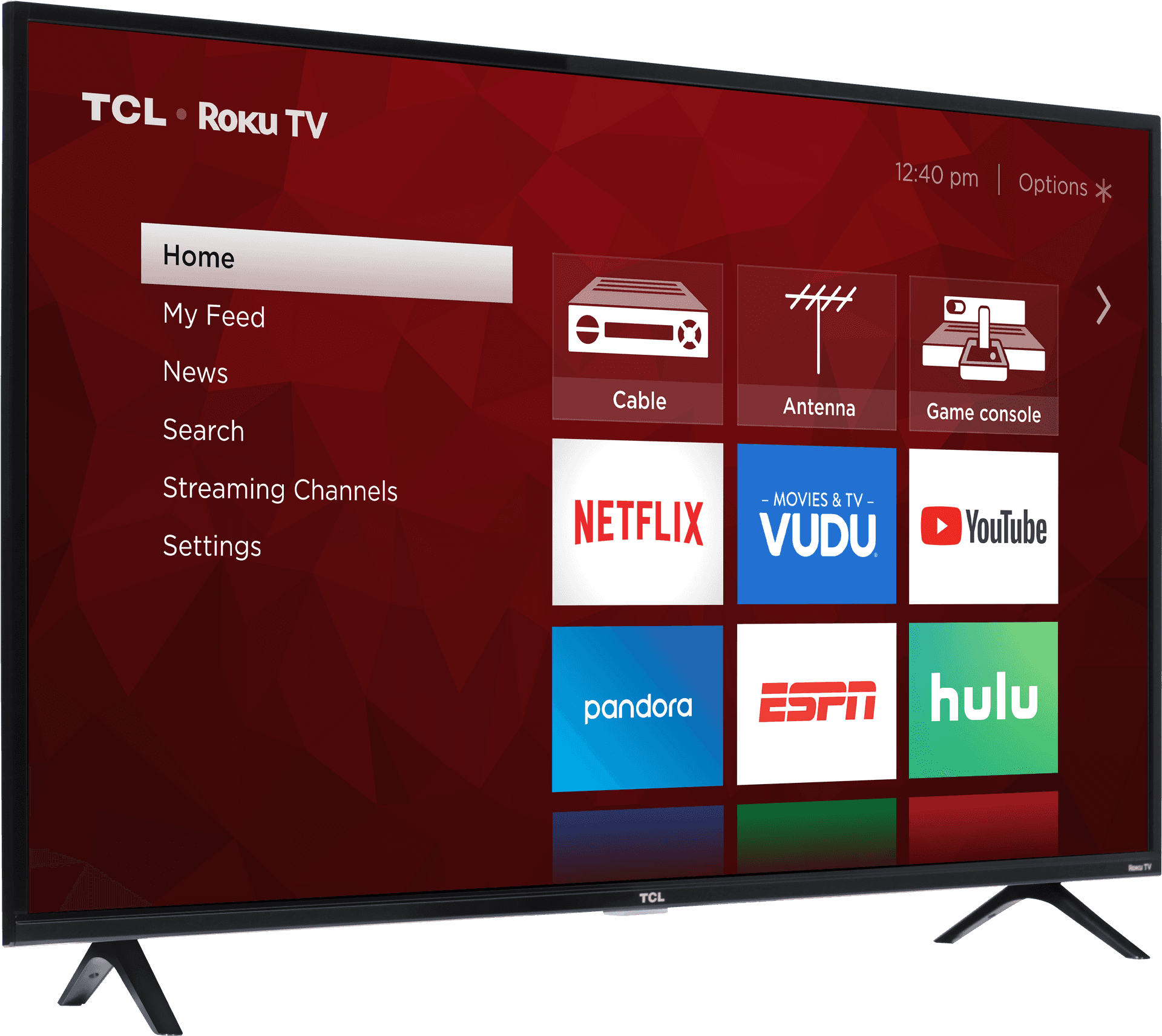 Smart T V Interface T C L Roku PNG