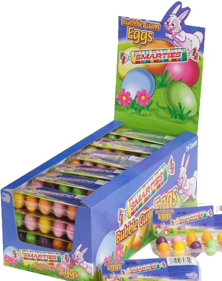 Smarties Bubble Gum Eggs Display Box PNG