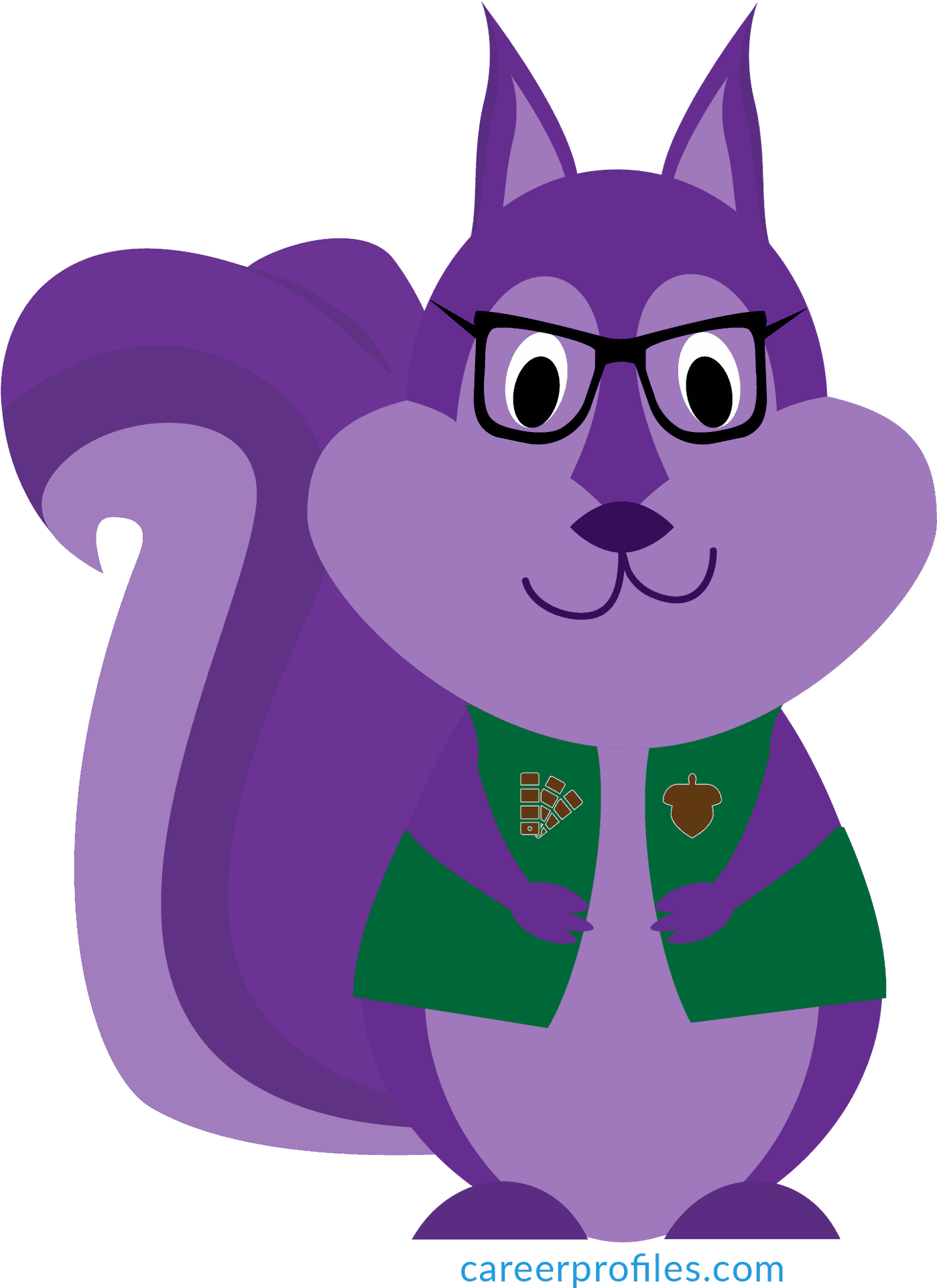 Smartly Dressed Cartoon Squirrel PNG