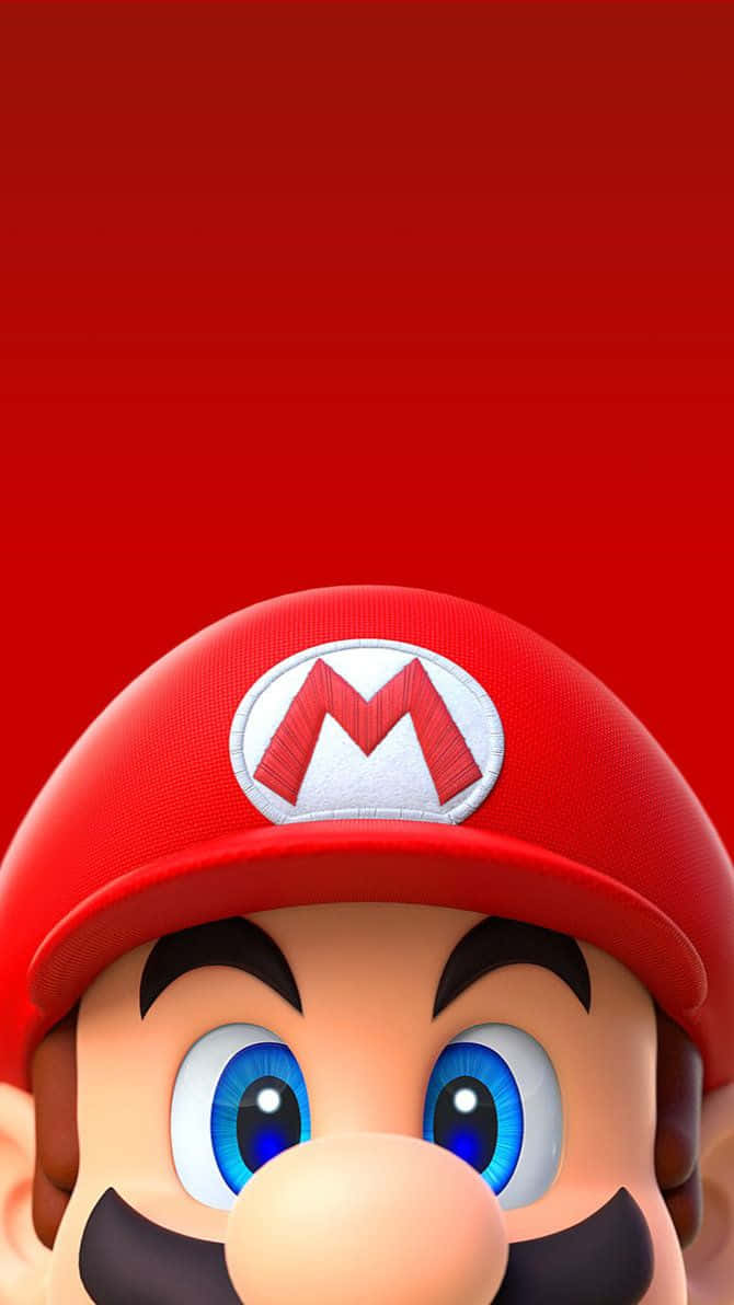 Einnintendo Mario Charakter Mit Einem Roten Hintergrund.