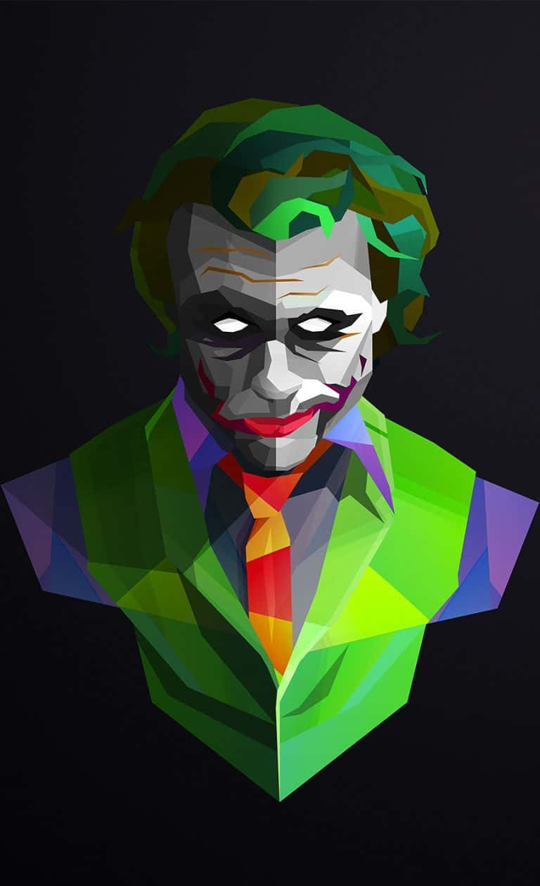 A Joker Is Shown In A Low Polygonal Style