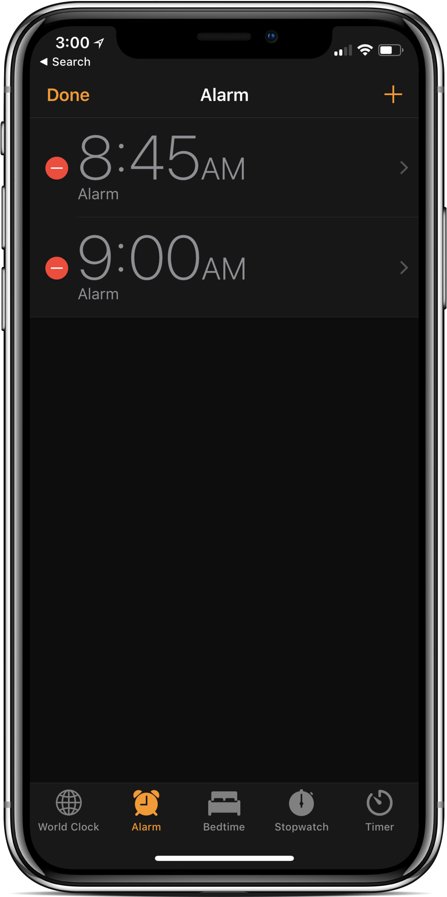Smartphone Alarm App Screen PNG