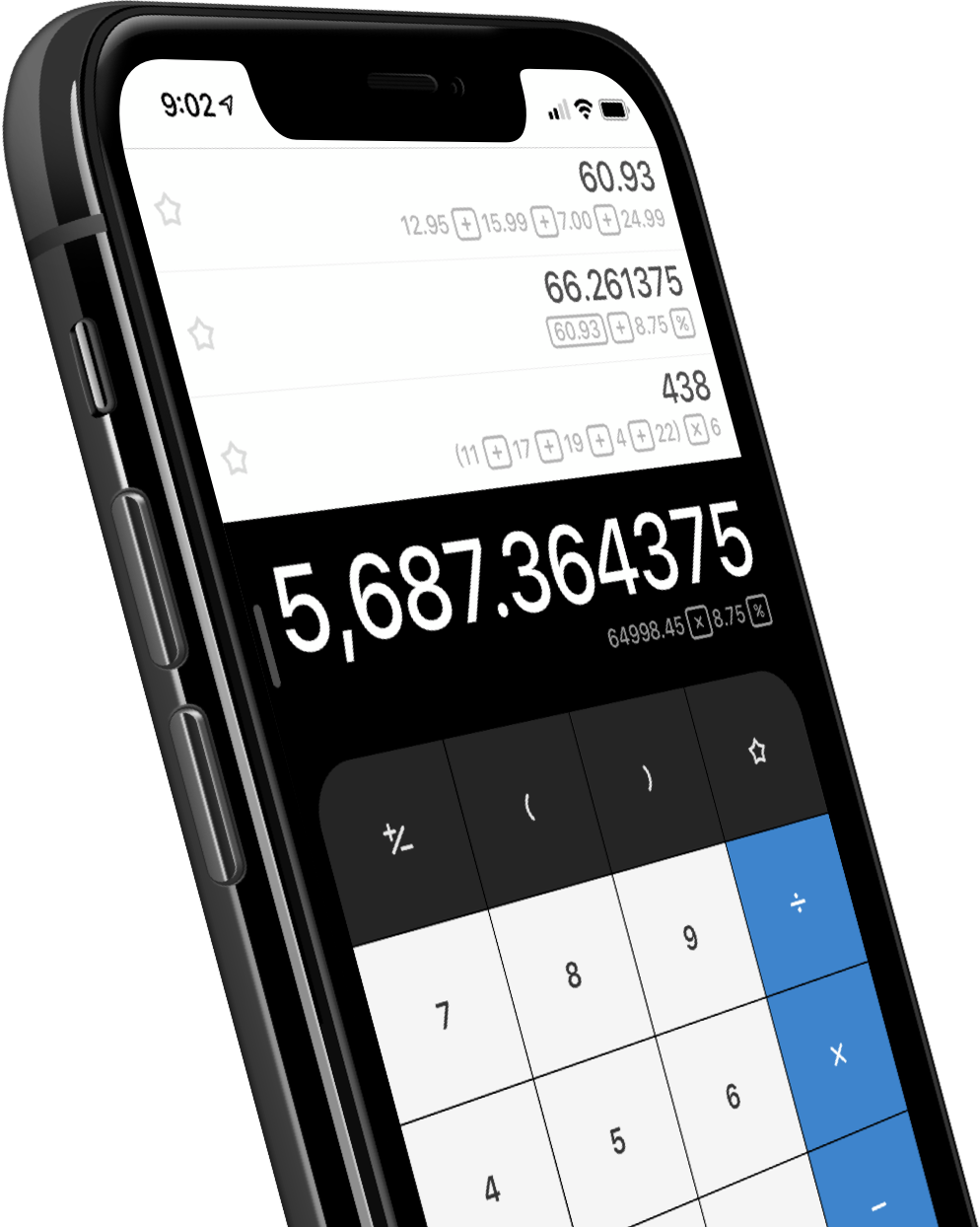 Smartphone Calculator App PNG