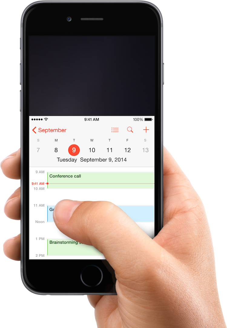 Smartphone Calendar App Mockup PNG