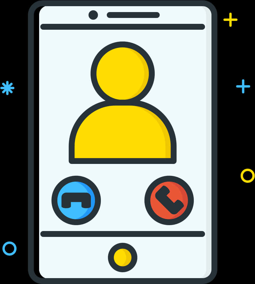 Smartphone Call Interface Graphic PNG