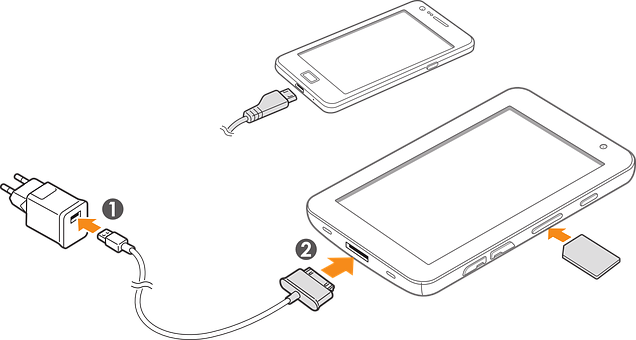 Smartphone Charging Instructions PNG