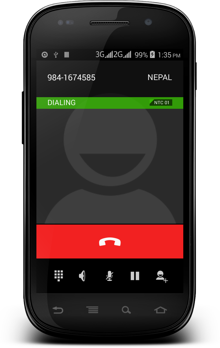 Smartphone Dialing Screen PNG