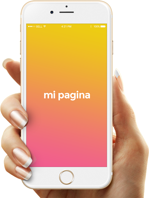 Smartphone Displaying Gradient Page PNG