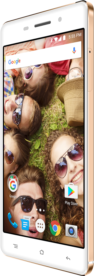 Smartphone Displaying Group Selfie PNG