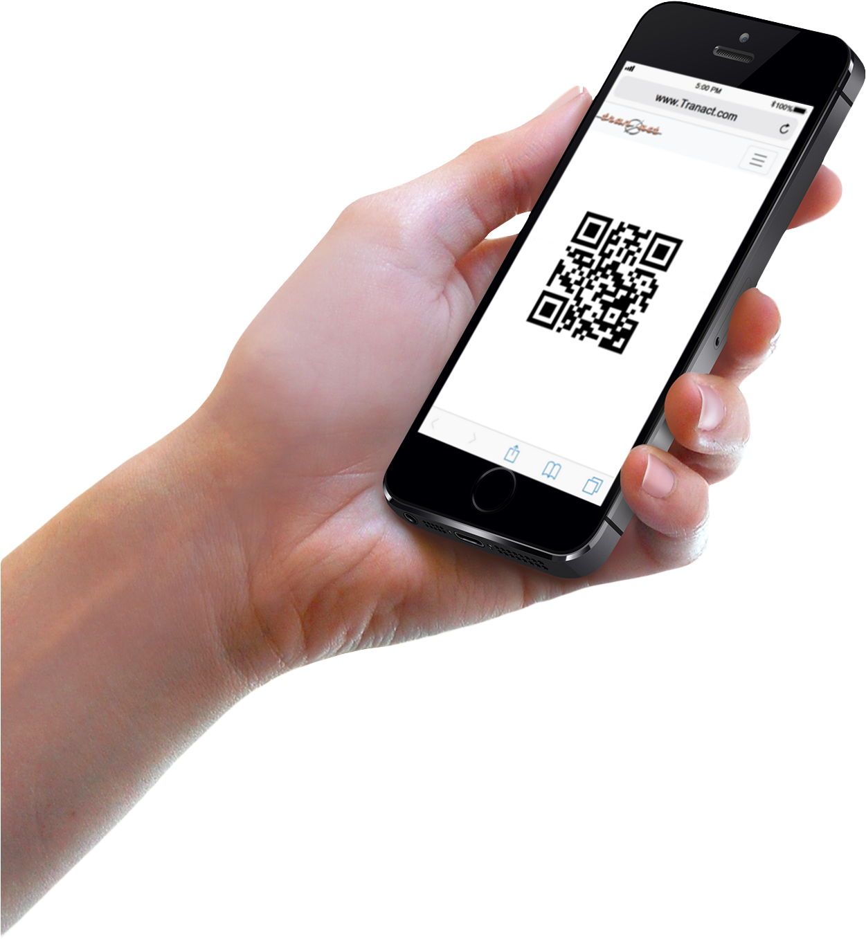 Smartphone Displaying Q R Code In Hand.png PNG