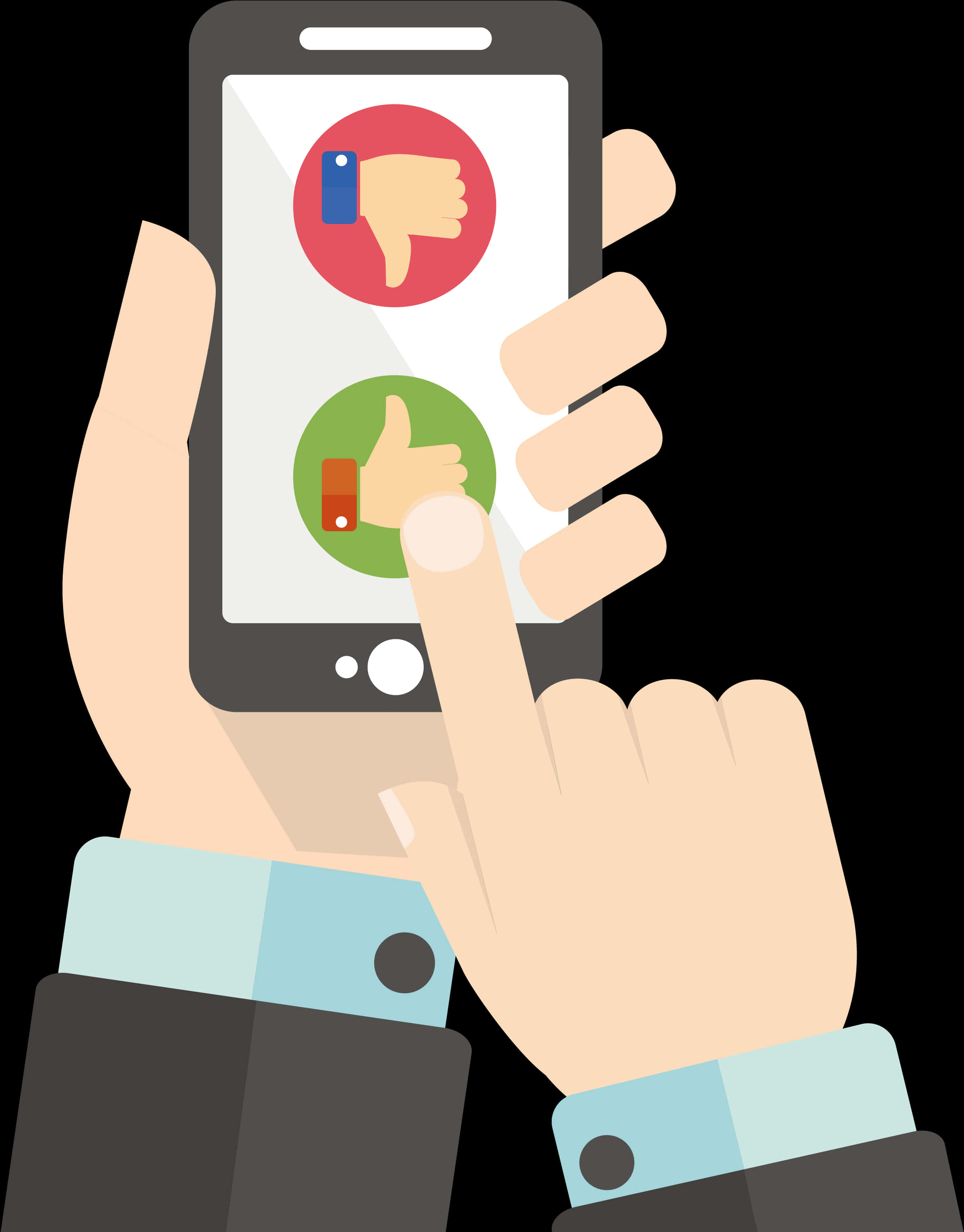 Smartphone Feedback Choice Illustration PNG