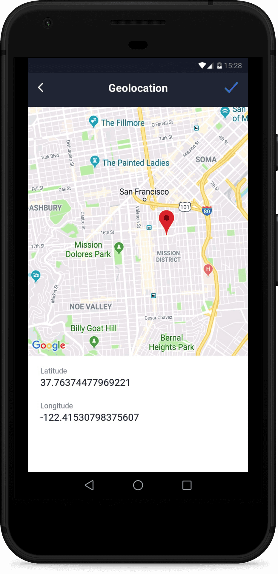 Smartphone Geolocation App Screen PNG