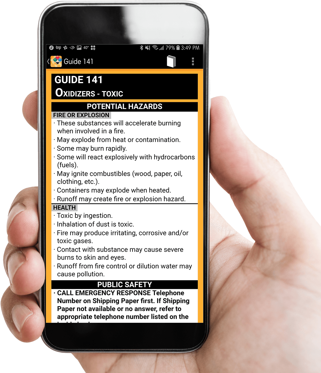 Smartphone Hazardous Materials Guide PNG
