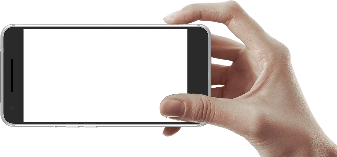 Smartphone Heldin Hand Horizontal PNG