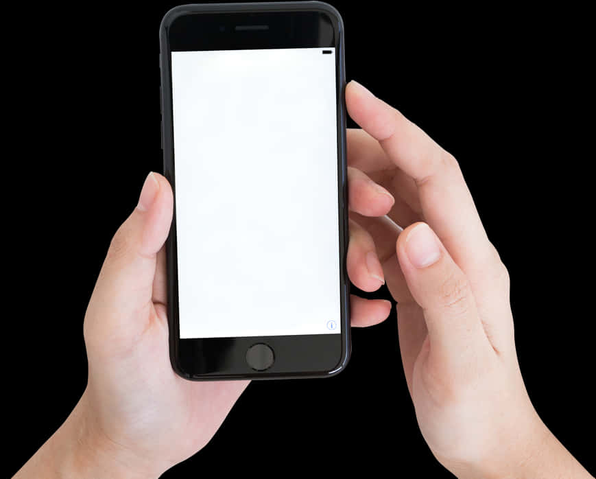 Smartphone Heldin Hands Blank Screen PNG